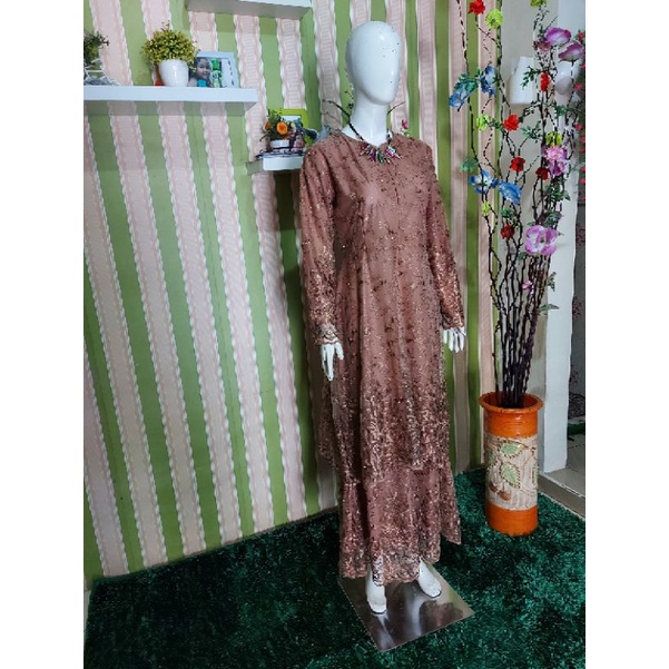 kebaya gamis pesta/kebaya busui baju pesta tulle mutiara