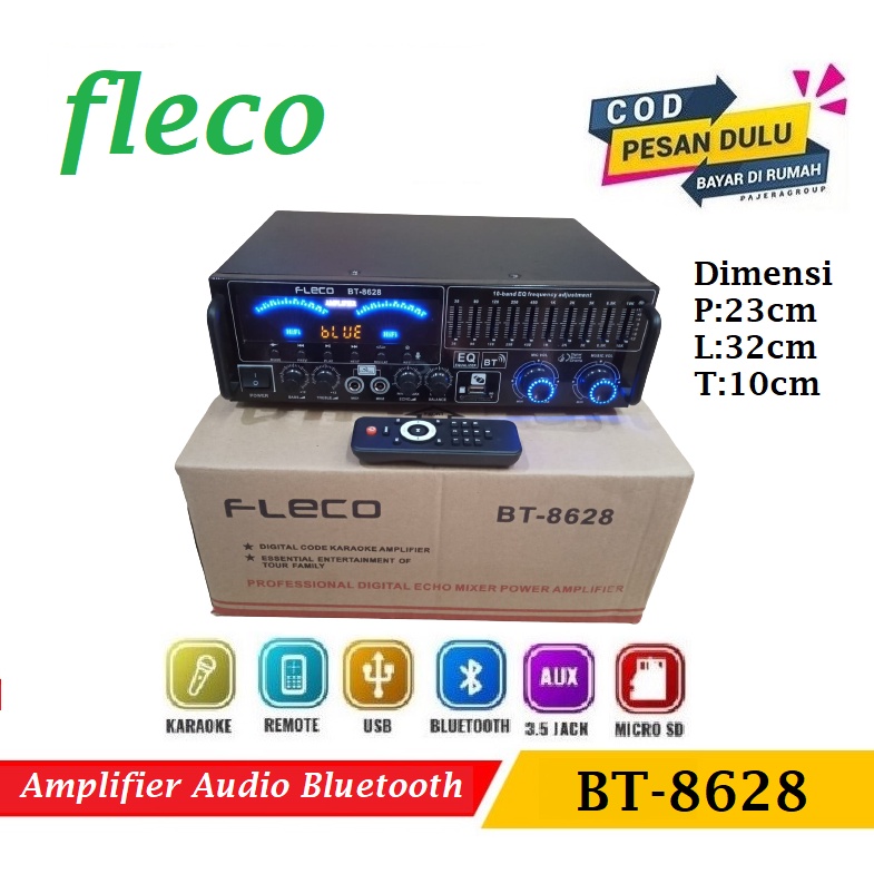Amplifier Bluetooth Fleco BT-8628 USB SD Digital Audio Power Jumbo
