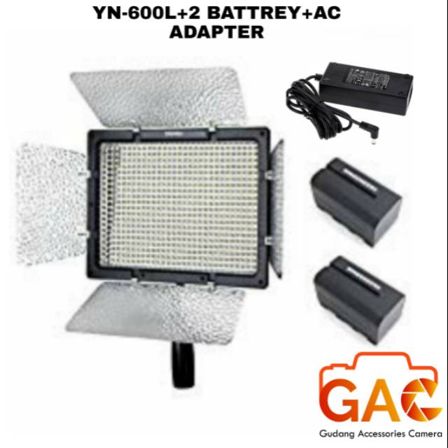 LED YN-600L + 2BATTREY+ AC ADAPTER paket hemat