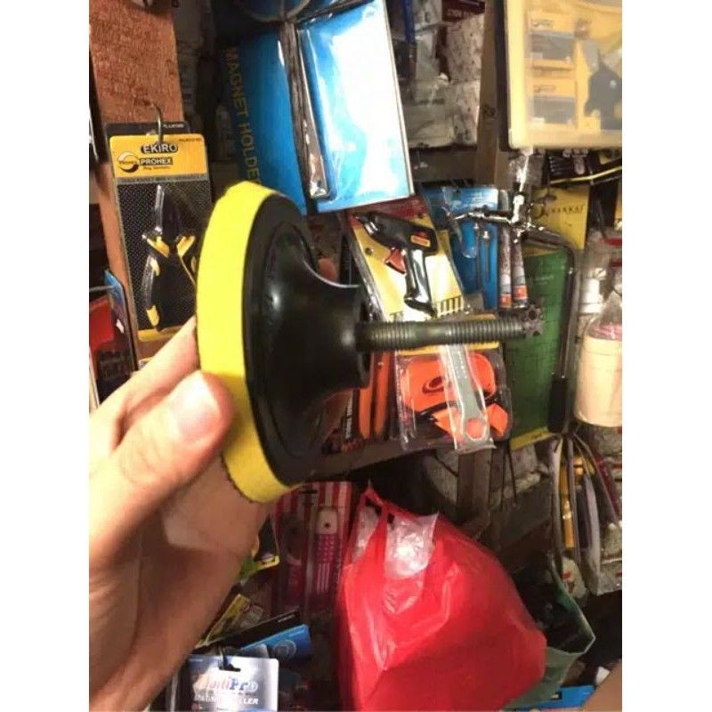tatakan amplas bulat velcro 4in dan adaptor grinda bor poles