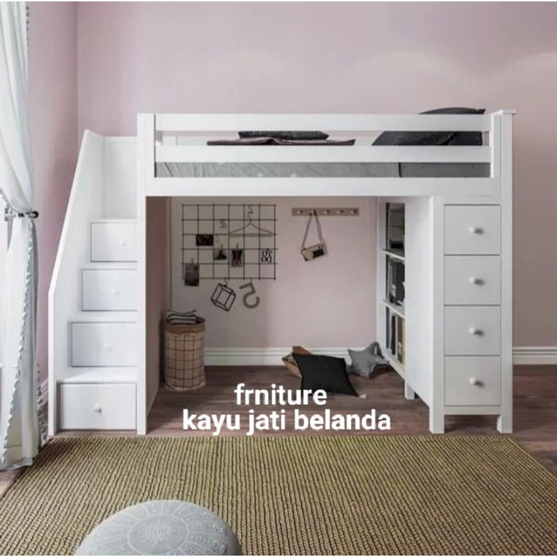 bedhouse dipan anak size 100x200x180+lemari laci