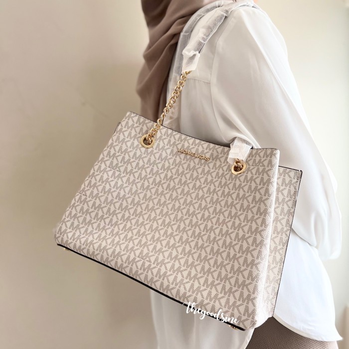 TAS BRANDED ORI -MK TEAGEN LUGGAGE LONG DROP SATCHEL VANILA 35S0GXZS7B