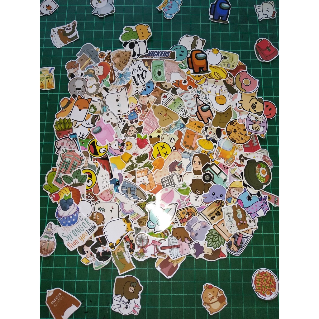 [102 pc STICKER] [50 pc STIKER] RANDOM | STICKER GLOSSY AESTHETIC | STICKER TUMBLR | STIKER HP | STIKER LAPTOP | STIKER LUCU-2