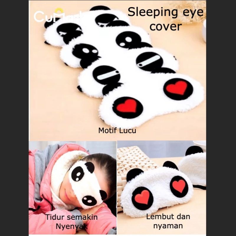 Penutup Mata Motif Emoticon Panda / MASKER MATA PANDA / PENUTUP MATA TIDUR MOTIF PANDA / MASKER MATA PREMIUM