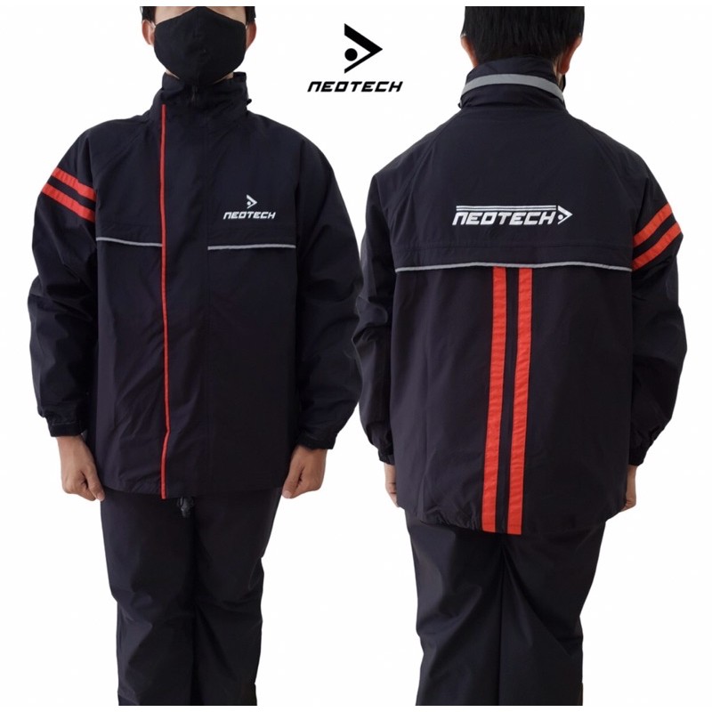 JAS HUJAN NEOTECH SETELAN ATAS BAWAH HITAM MERAH // BUKAN AXIO