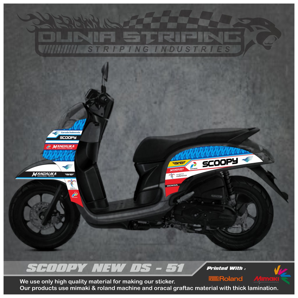 Sticker Striping Honda Scoopy 2017-2020 Motif Mandalika Racing Team