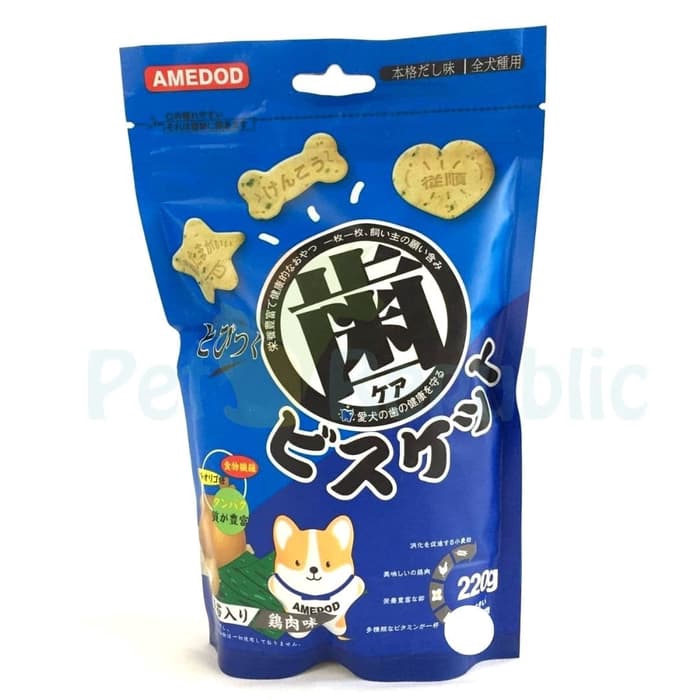 

Snack Anjing AMEDOD Toothpaste Dental Biscuit Chicken Seaweed 220gr