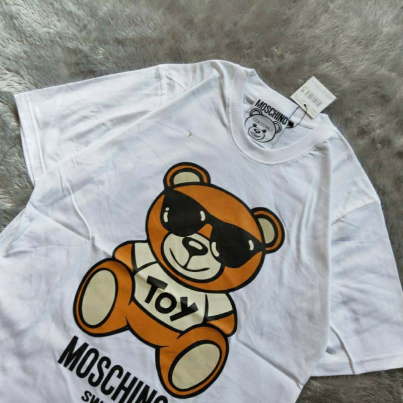 Kaos Tshirt Moschino Swim Toy Bear Mirror Fulltag &amp; Lebel Premium