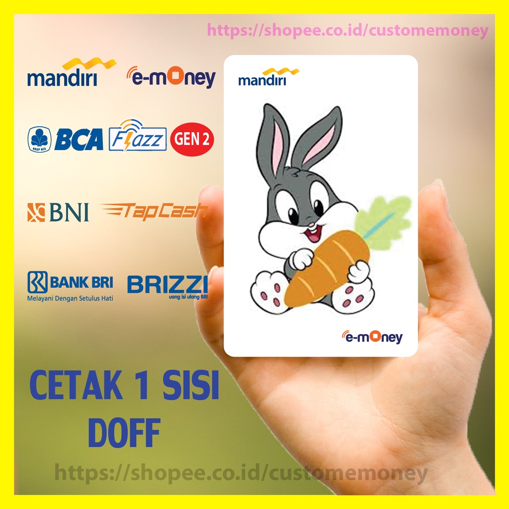 KARTU EMONEY ANIME BABY BUGS BUNNY LOONEY TUNES EMONEY MANDIRI FLAZZ BCA GEN 2 TAPCASH BRIZZI 1 SISI