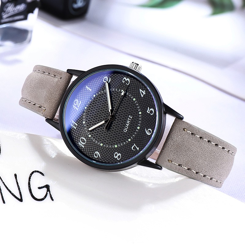 Jam Tangan Wanita Strap PU Leather Quartz Analog Fashion Untuk Wanita Dial Bulat Import