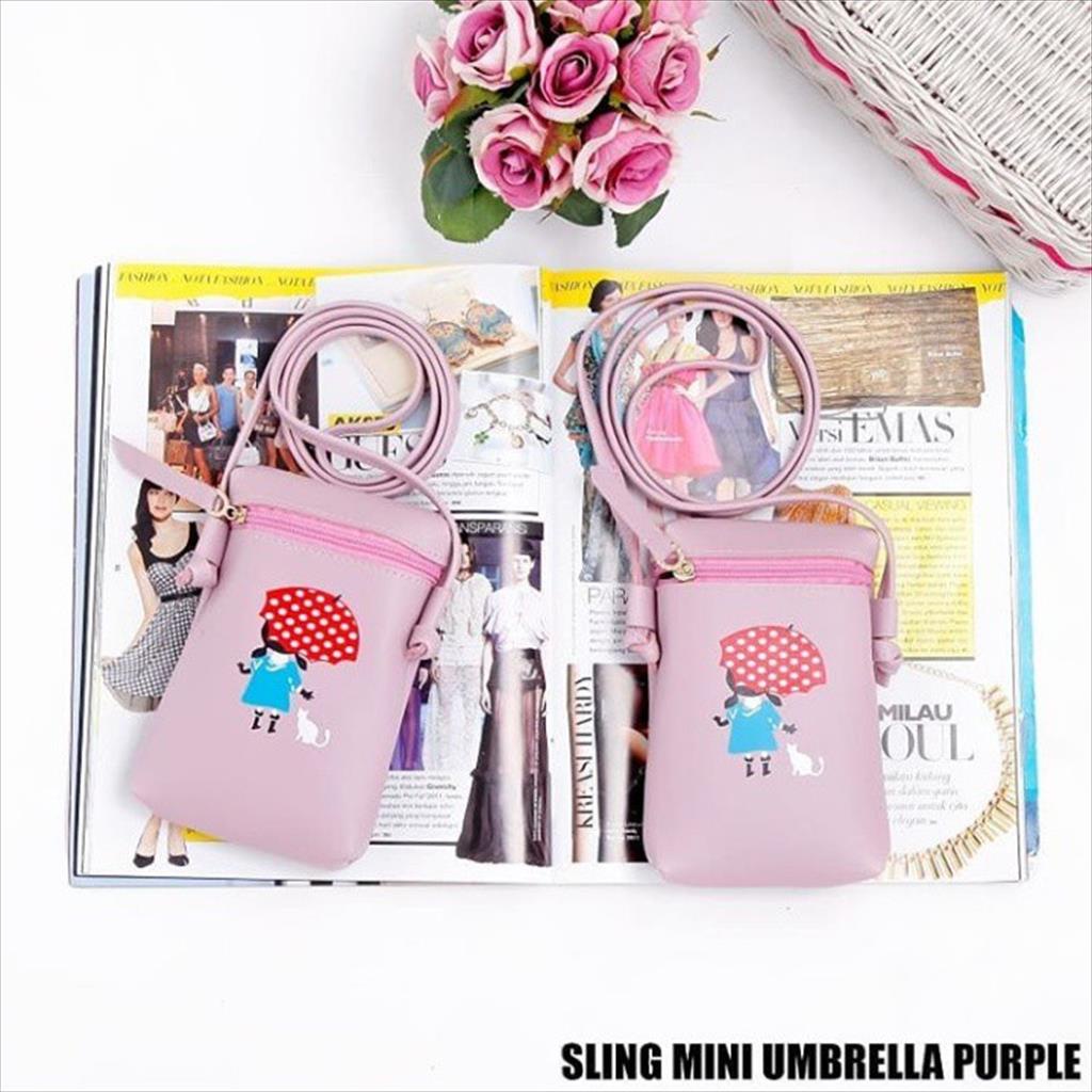 YA 407 - Tas Wanita Sling Phone Umbrela Cat Cute