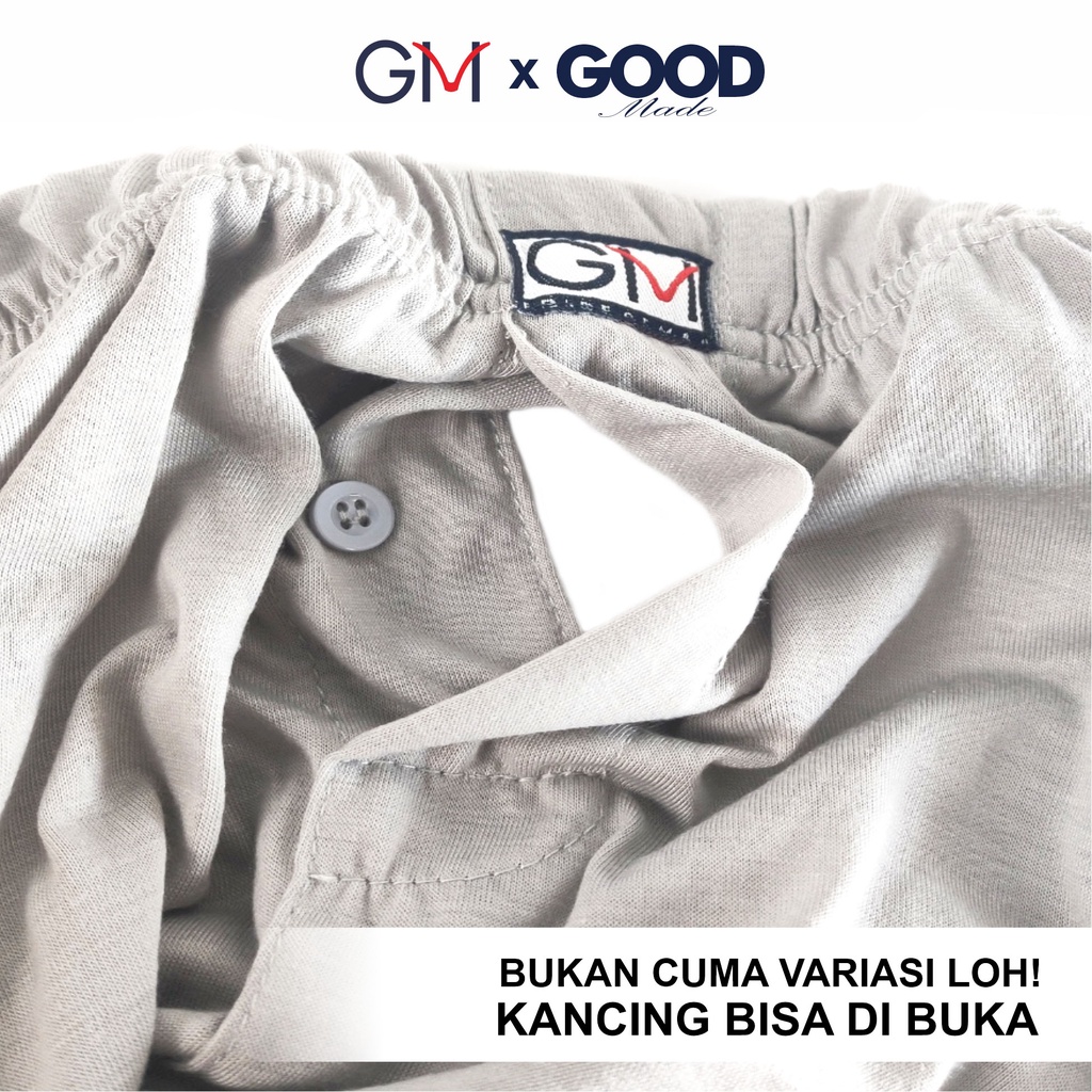 GOOD MADE - Celana Pendek Pria | Boxer Pria Dan Wanita Bahan Catton Kaos Adem Size Jumbo Dengan Kacing | Boxer Pria Dewasa | Navy