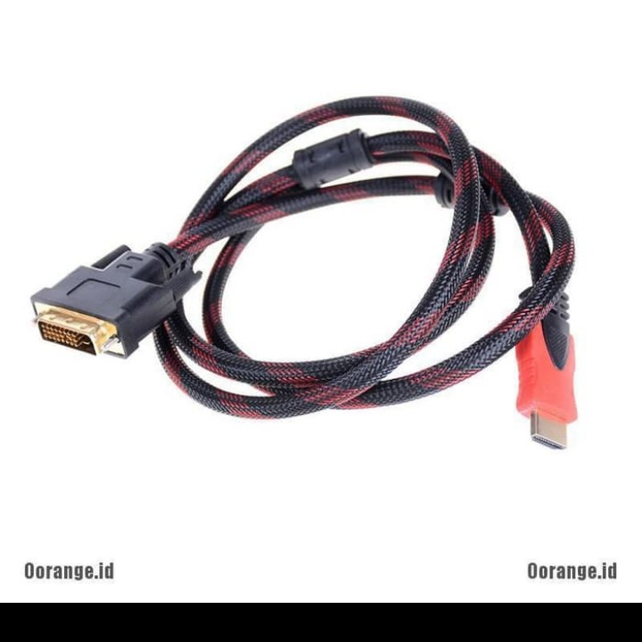 Kabel DVI 24+1 Male To HDMI Male 1.5M - DVI To HDMI 1.5 Meter Gold Plate