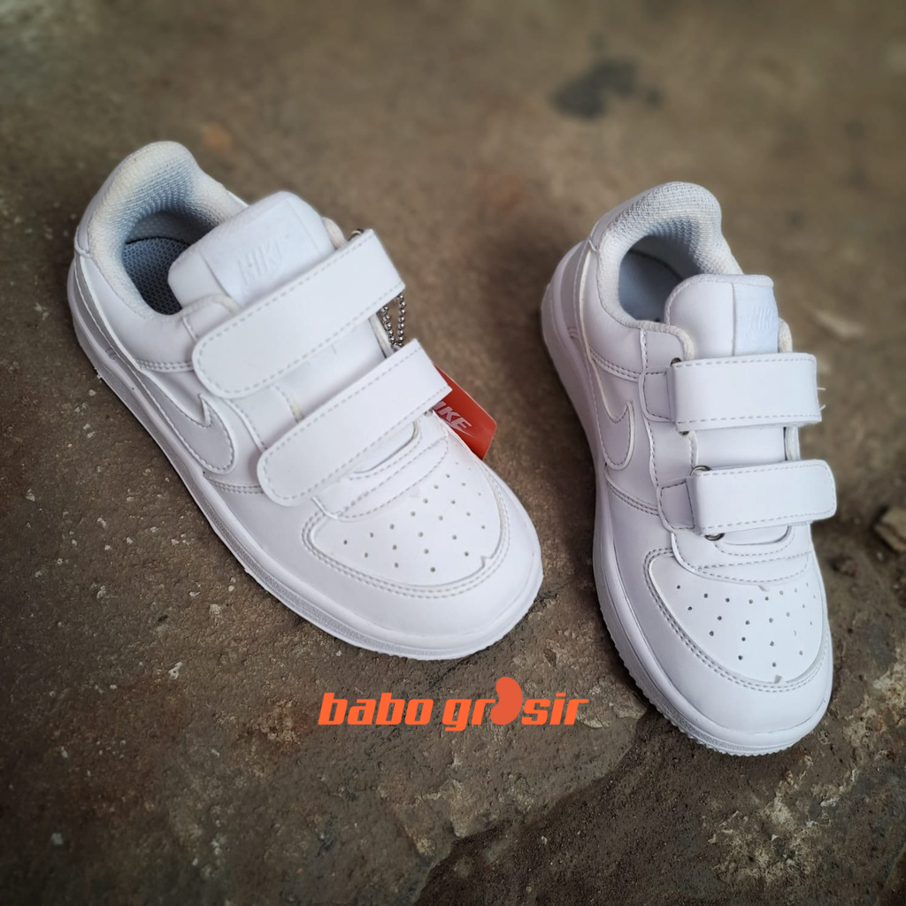 PROMO Sepatu Anak Nike Air Force 1 Kids Triple White | Sneakers Anak Laki - Laki dan Perempuan TOP Premium Quality, with Box