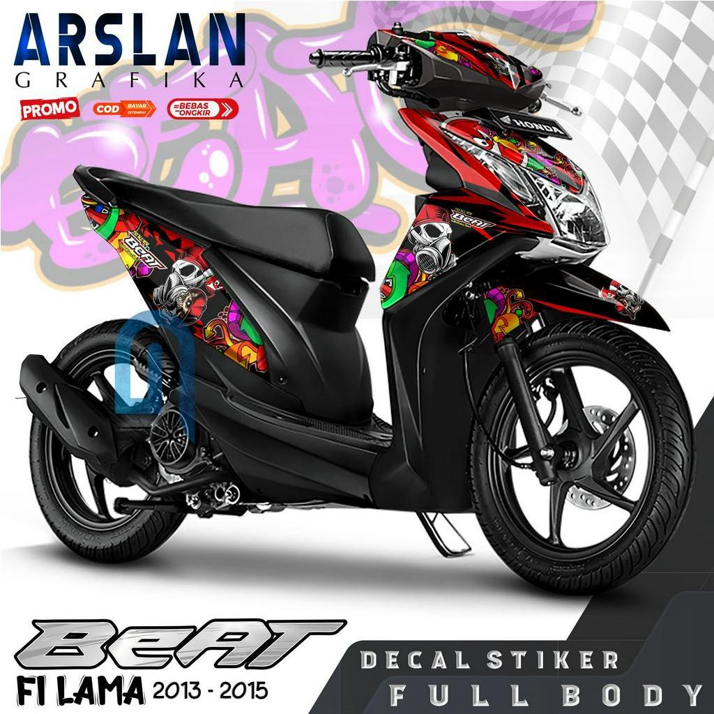 Decal Beat FI 2013 - 2015 Full Body - Stiker Motor Beat FI 2013-2015 - Variasi / Desain Skull