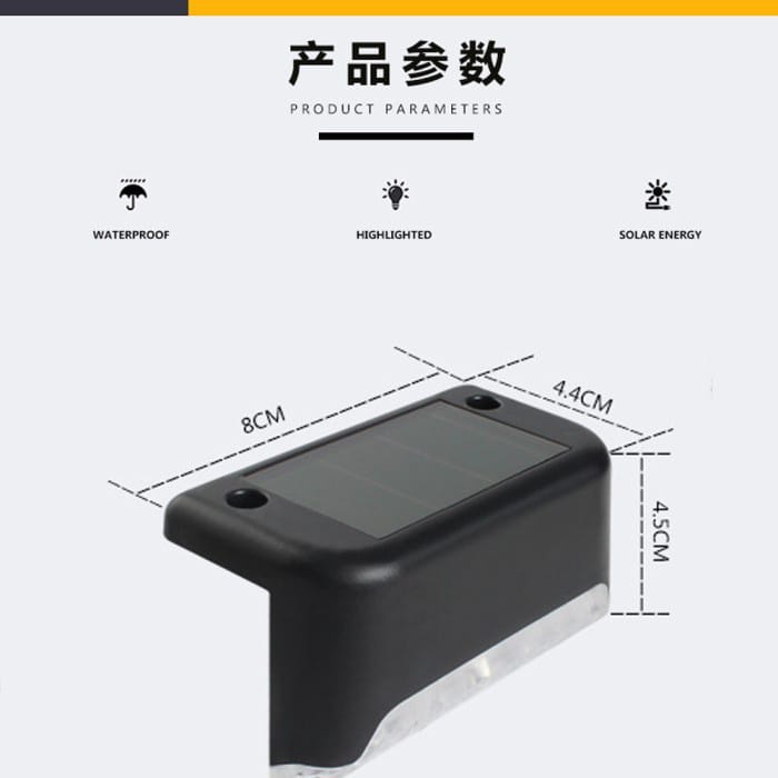 LTS7 - Lampu Taman Sensor Siku Kotak Tenaga Surya LED Waterproof Cahaya Lampu Warm White