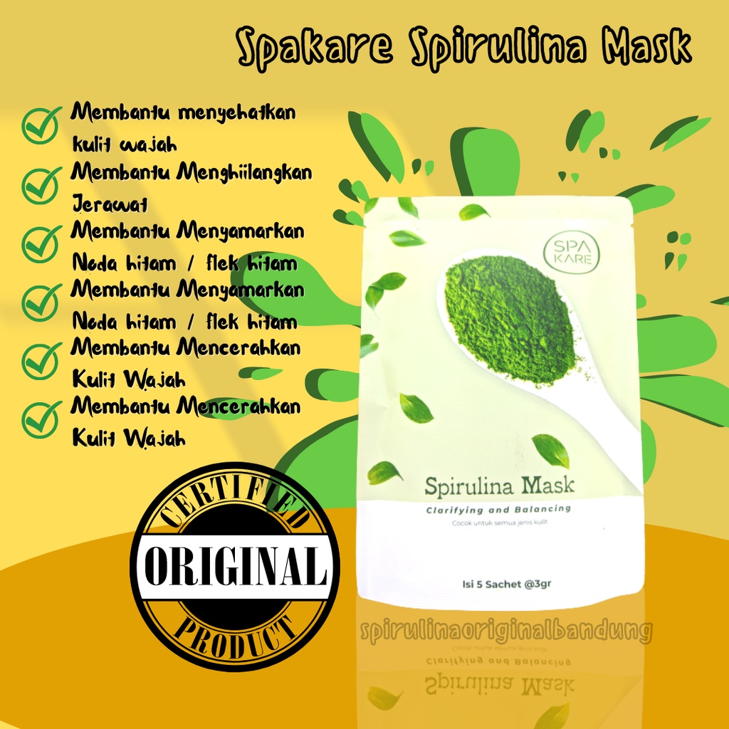 Masker Wajah Skincare Spirulina Green Tea Kolagen Untuk Menghilangkan Penghilang Pembersih Perawatan