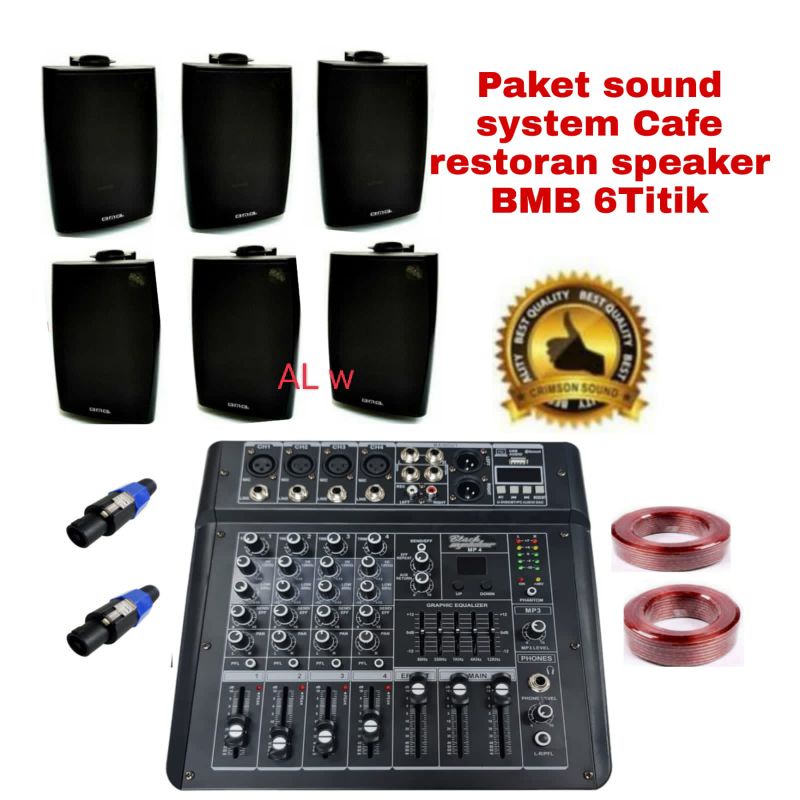 Paket Sound System Restoran, Kafe/ Cafe Speaker BMB 6Titik Speaker