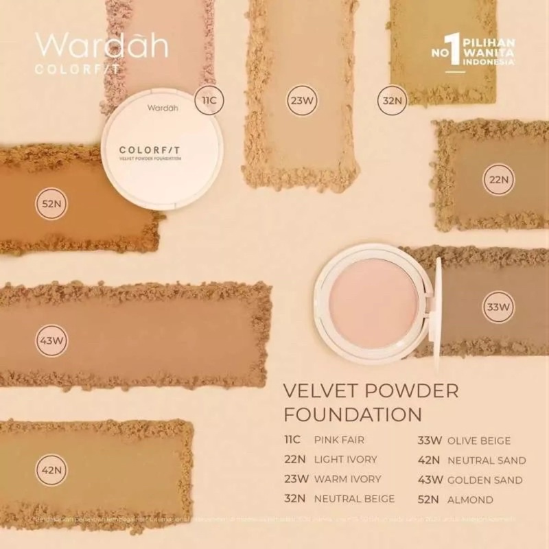 Jual Wardah Colorfit Velvet Powder Foundation Refill | Shopee Indonesia