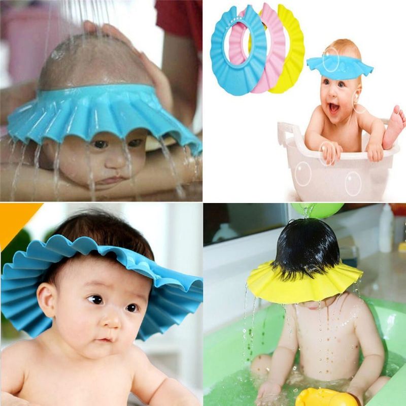 FG2 Topi Keramas Anak Bayi Dengan Penutup Telinga / Topi Mandi Bayi / Topi Pelindung Mandi