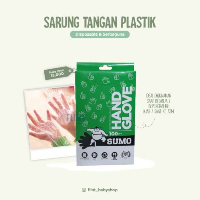 Sumo hand glove handgoves disposable plastik untuk baking masak dewasa anak