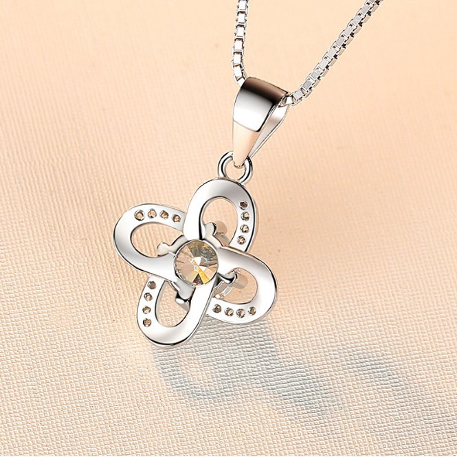 925 perak murni roti kalung berlian kalung untuk wanita perhiasan fashion sederhana gaya korea