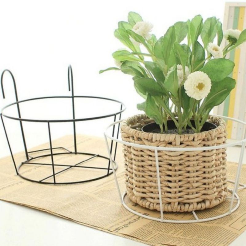 GUNINCO RAK POT BUNGA BESI POT GANTUNH STANDING GANTUNGAN TANAMAN HIAS BALKON