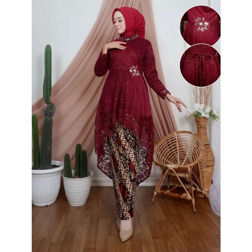 kebaya brukat/ kebaya wisuda modern remaja 2022 mewah/ kebaya dewasa terbaru 2022 modern/ baju konda