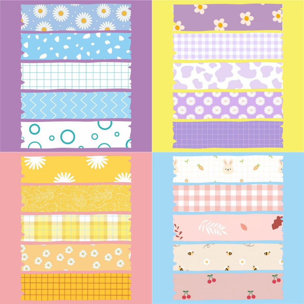 

stiker aesthetic tape pastel decoration scrapbook by Jayeonmi.id