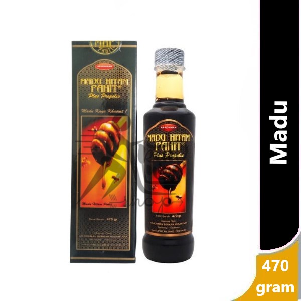 Madu Hitam Pahit Propolis Ar Rohmah 470 gram - madu hitam pahit ASLI