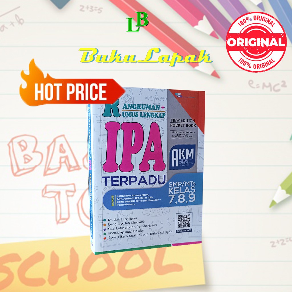 BUKU AKM SMP : RANGKUMAN + RUMUS LENGKAP IPA TERPADU SMP MTS KELAS 7 8 9 - BUKU IPA SMP - BUKU SMP