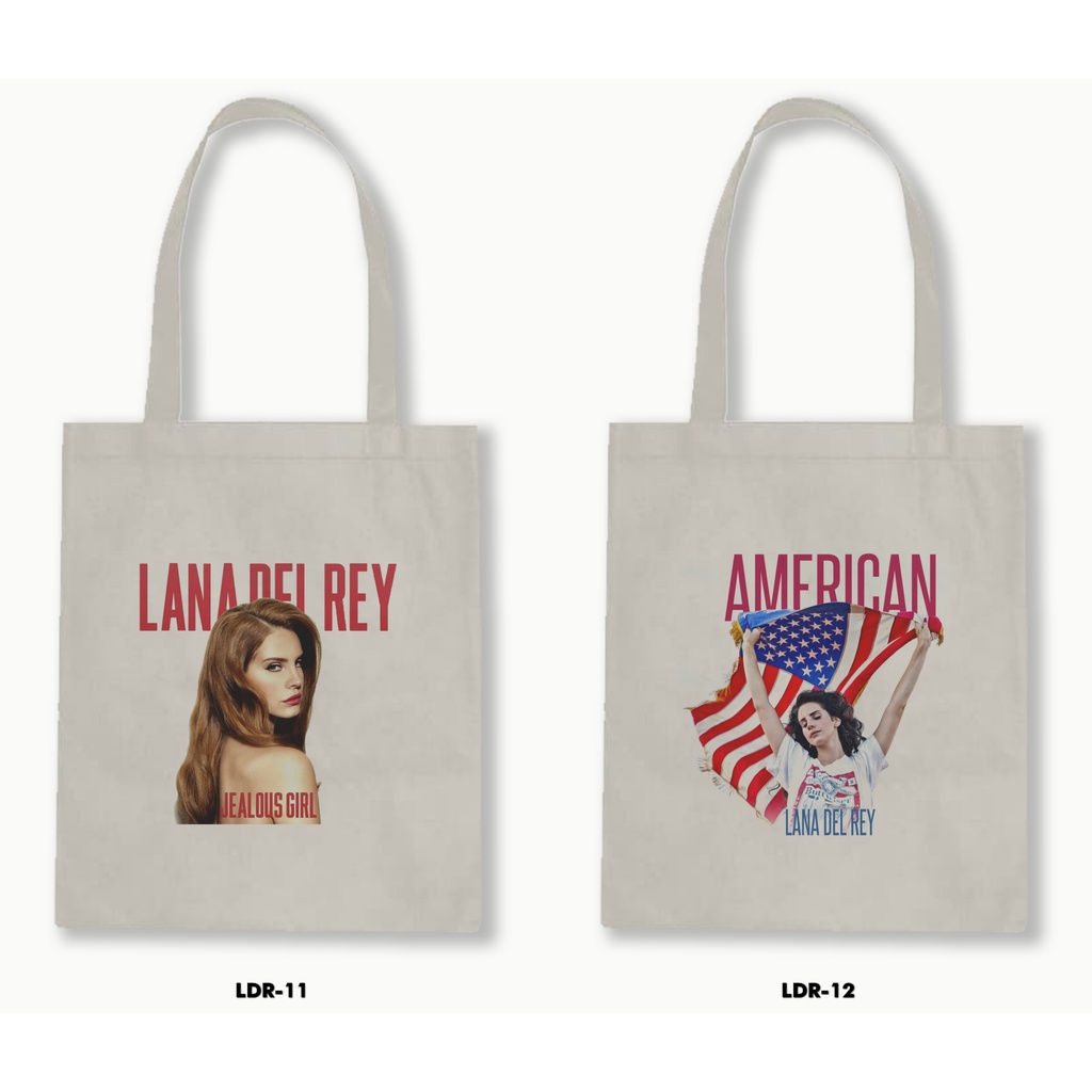 Tas Tote Bag Resleting Kanvas/Blacu  - Lana Del Rey 1