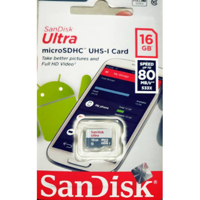 Memory card micro sd SANDISK 16GB Original untuk HP