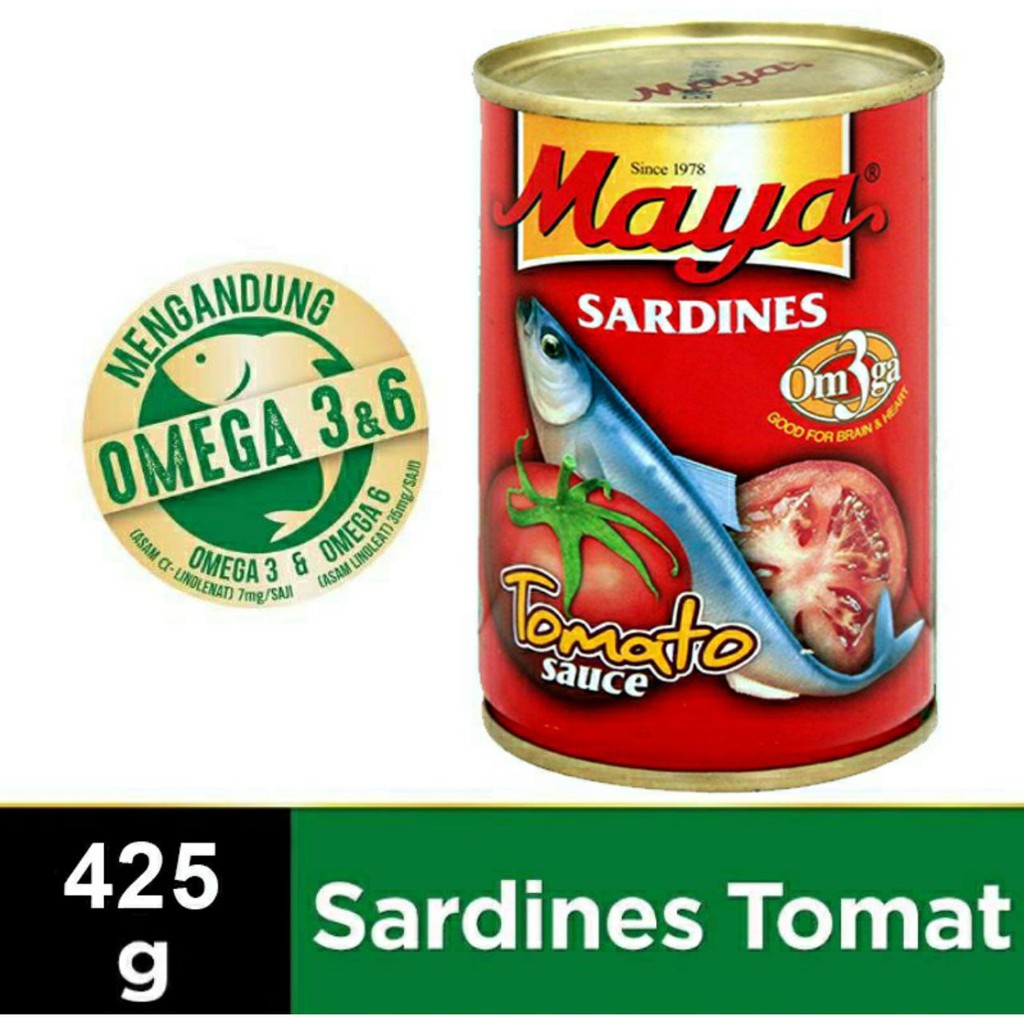 

SARDEN SAUS TOMAT MAYA / SARDINES TOMATO SAUCE KALENG 425 G