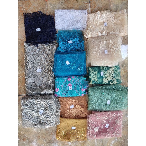 kain perca brukat glitter sisa jahit brokat broklat