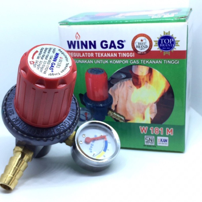 WINN GAS Regulator W 181 M LPG Tekanan Tinggi High Pressure METER ( Free Selang 2 Meter )