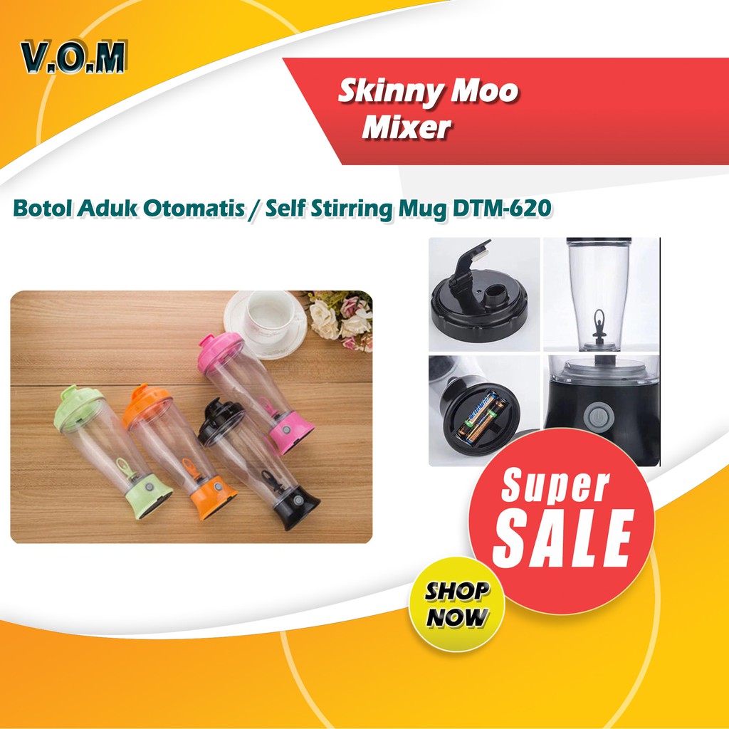 VOM-Skinny Moo Mixer Botol Aduk Otomatis/Self Stirring Mug DTM-620 0536