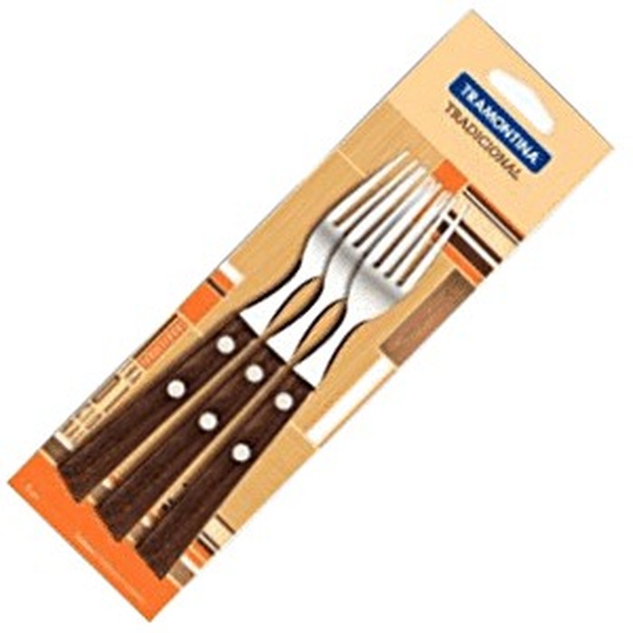 Made in Brazil Garpu Makan Gagang Kayu TRAMONTINA set 3pc Fork