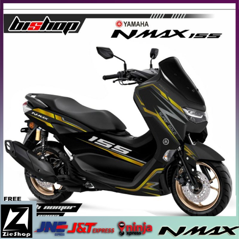 Sticker Decal NMAX 155 Full body Motif simple Hitam lis gold