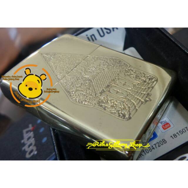 Korek zippo gold custom grafir wayang kulit