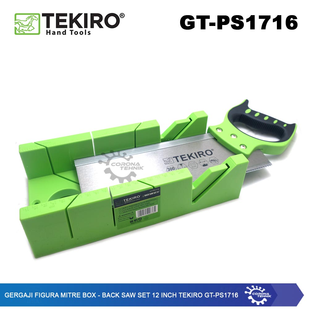 Tekiro GT-PS1716 - Gergaji Figura Mitre Box - Back Saw Set 12 Inch