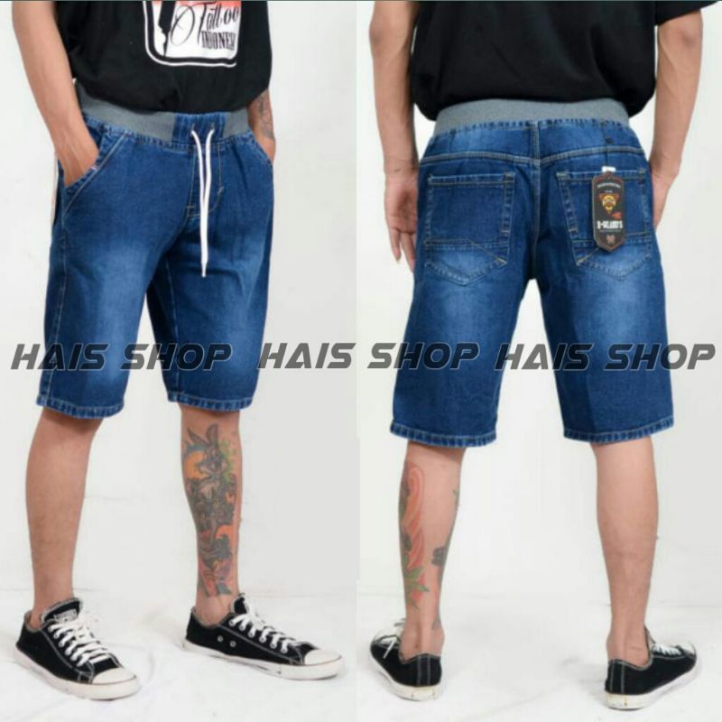 New Avviral.!!!.Celana Rip Jeans Pendek Pinggang Karet Melar_Hais Shop