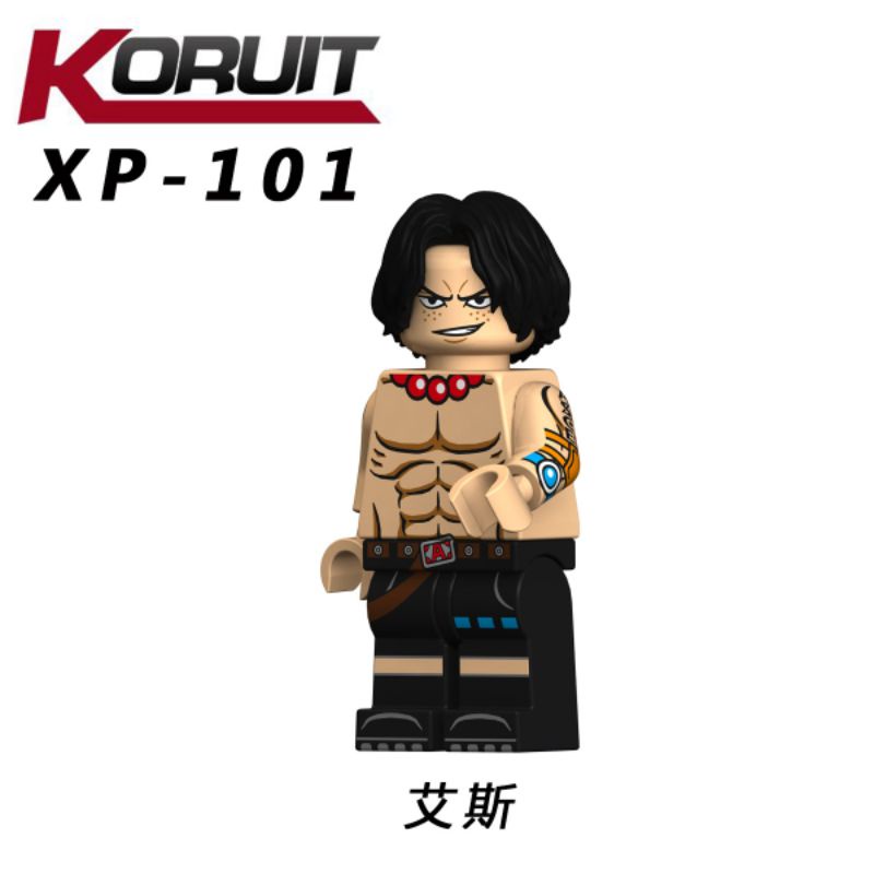 lego bootleg one piece xp101 portgas d ace bukan luffy zoro sanji anime manga bajak laut topi jerami