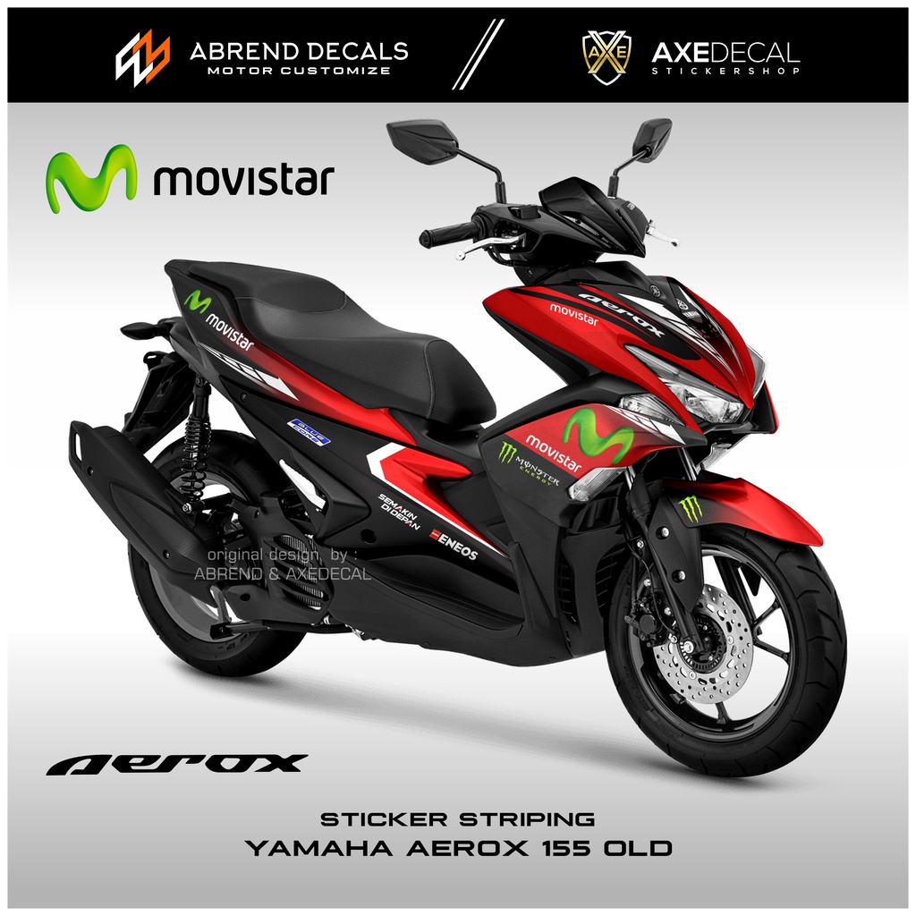 Stiker Aerox 155 Old Movistar / Decal Striping Yamaha Aerox Lama Desain Custom / Stock Decal