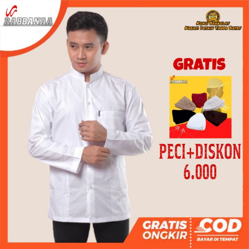 Koko Pria  [TERLARIS] BAJU MUSLIM BAJU HAIBAH PUTIH POLOS HABAIB LENGAN PANJANG AMMU KAZIMI Baju Koko Pria qori formal elegan over size N0S1 garis lebaran mewah paling dicari orang tua lebaran terbaru 2023 lengan panjang excl