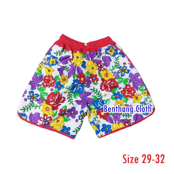 Bali Celana Hotpants Wanita Motif BUNGA PUTIH