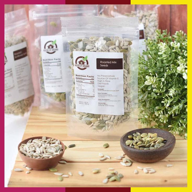 

Roasted Mix Sunflower Pumpkin Seeds Panggang 250 Gr