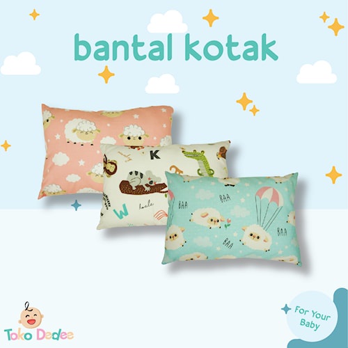 Bantal kotak Sarung Bayi Newborn Motif Lucu Unisex / Bantal Kepala