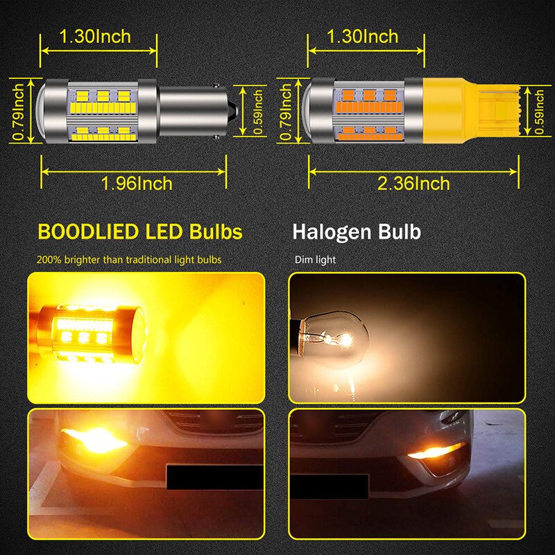 1 Pcs T20 LED 7440 W21W 4014 105SMD Canbus 1156 P21W BA15S LED BAU15S PY21W Lampu LED untuk Reverse Turn Signal Light Tidak Ada Hyper Flash