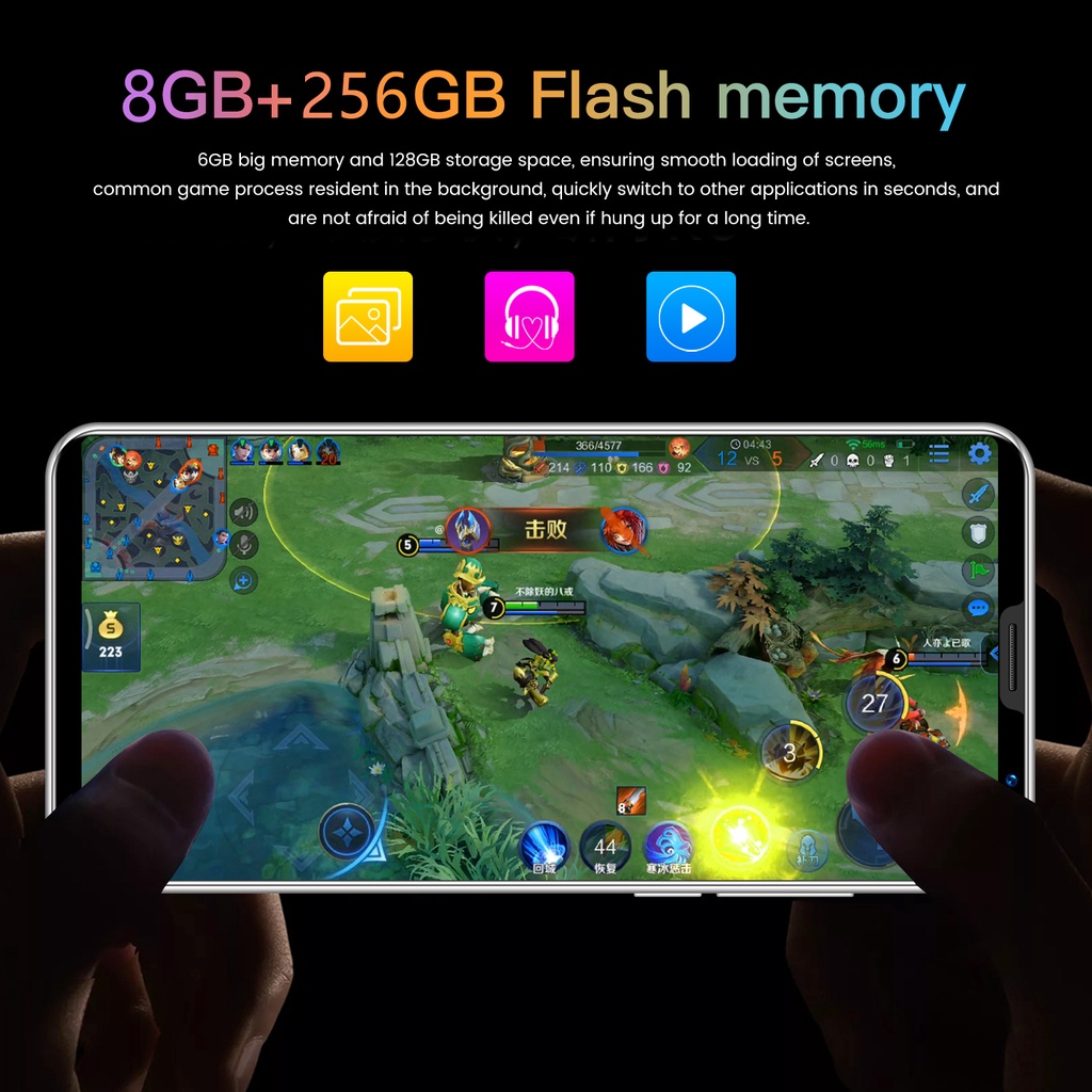 【COD+Pengiriman lokal】hp murah i12 pro max RAM 8GB+256GB ROM handphone promo Layar besar 6.5 inci smartphone Android Handphone Murah Best Gaming Performance Cellphone hp murah